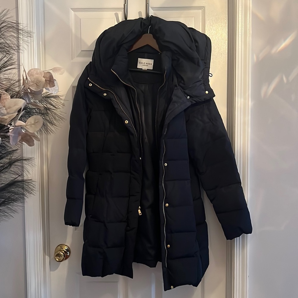 Cole Haan Navy Blue Puffer Coat